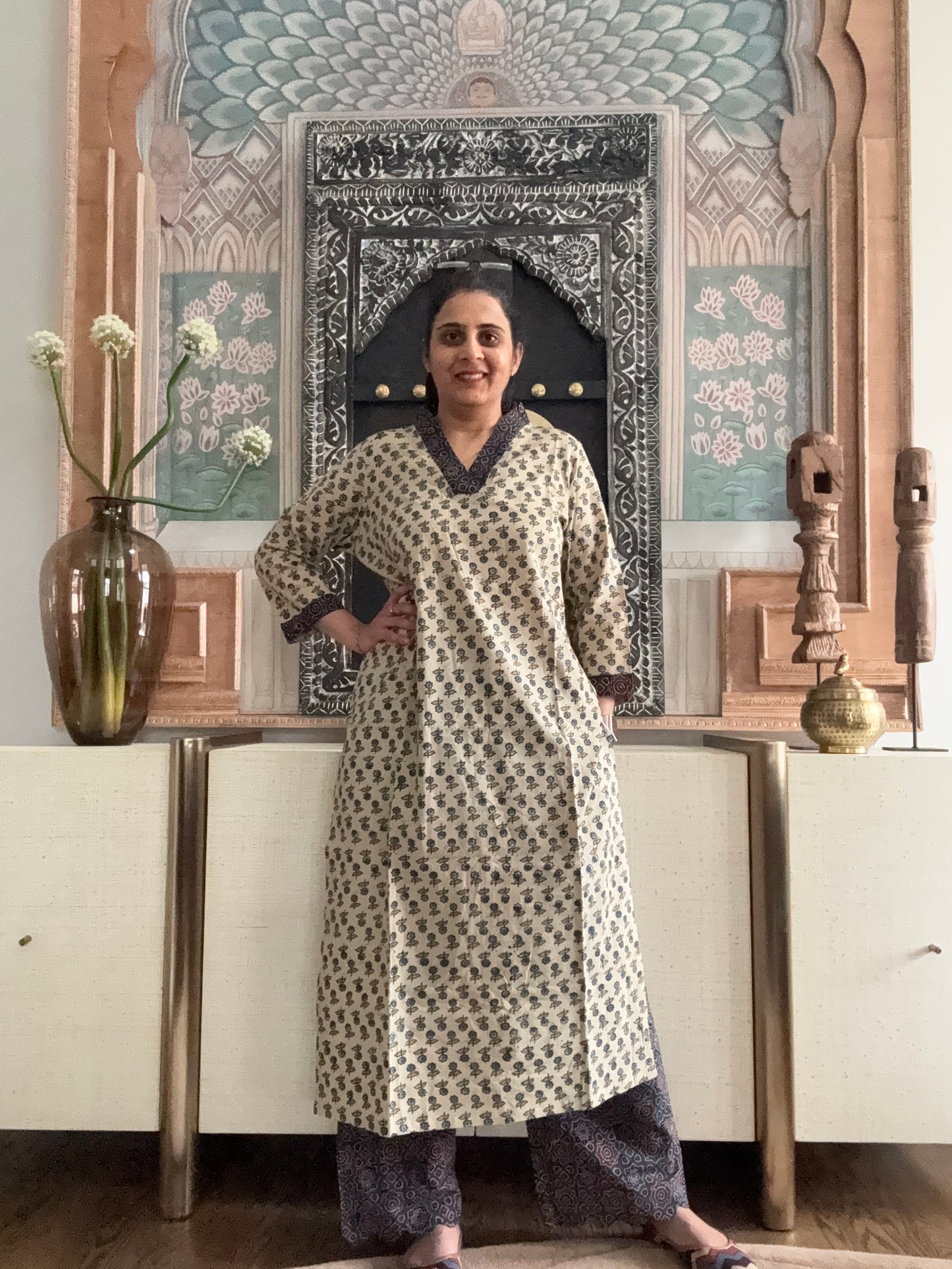 Size 40 - Ajarakh Kurta - Pant Set