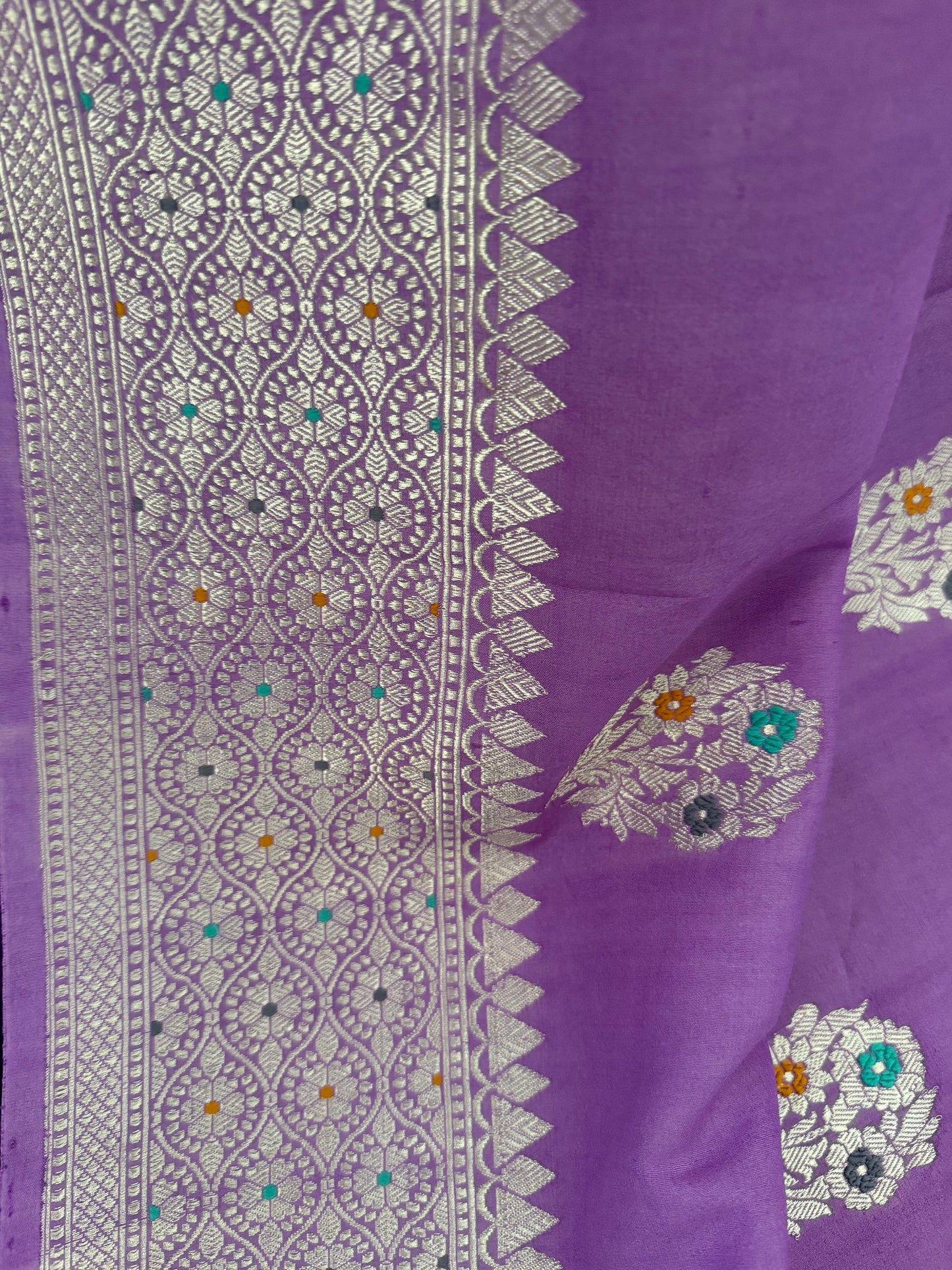 Kaduwa butta Tusser Banarasi Saree - Lavender