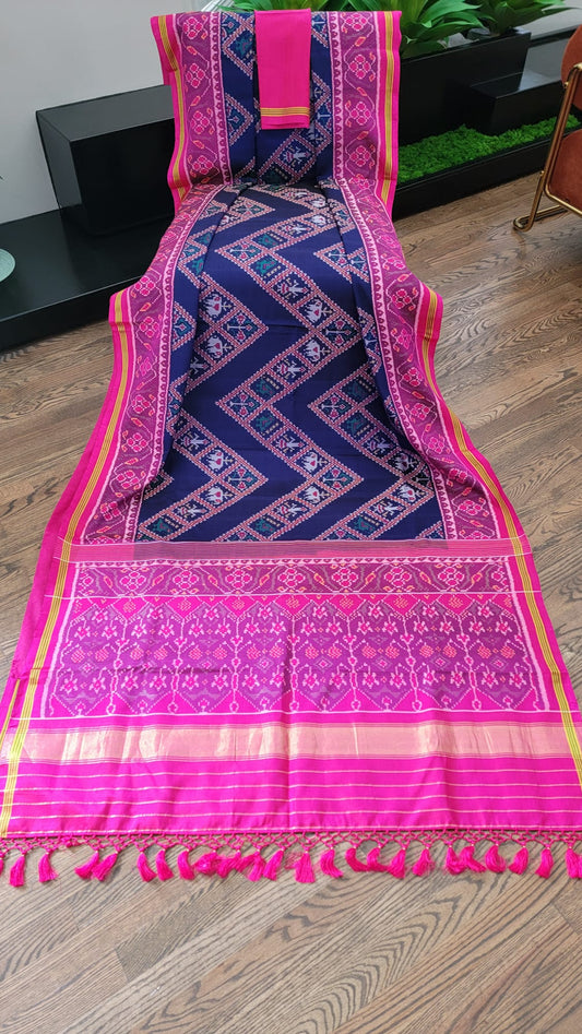 Patola Saree - Royal Blue - Nari Kunj Laheria inspired Ikkat