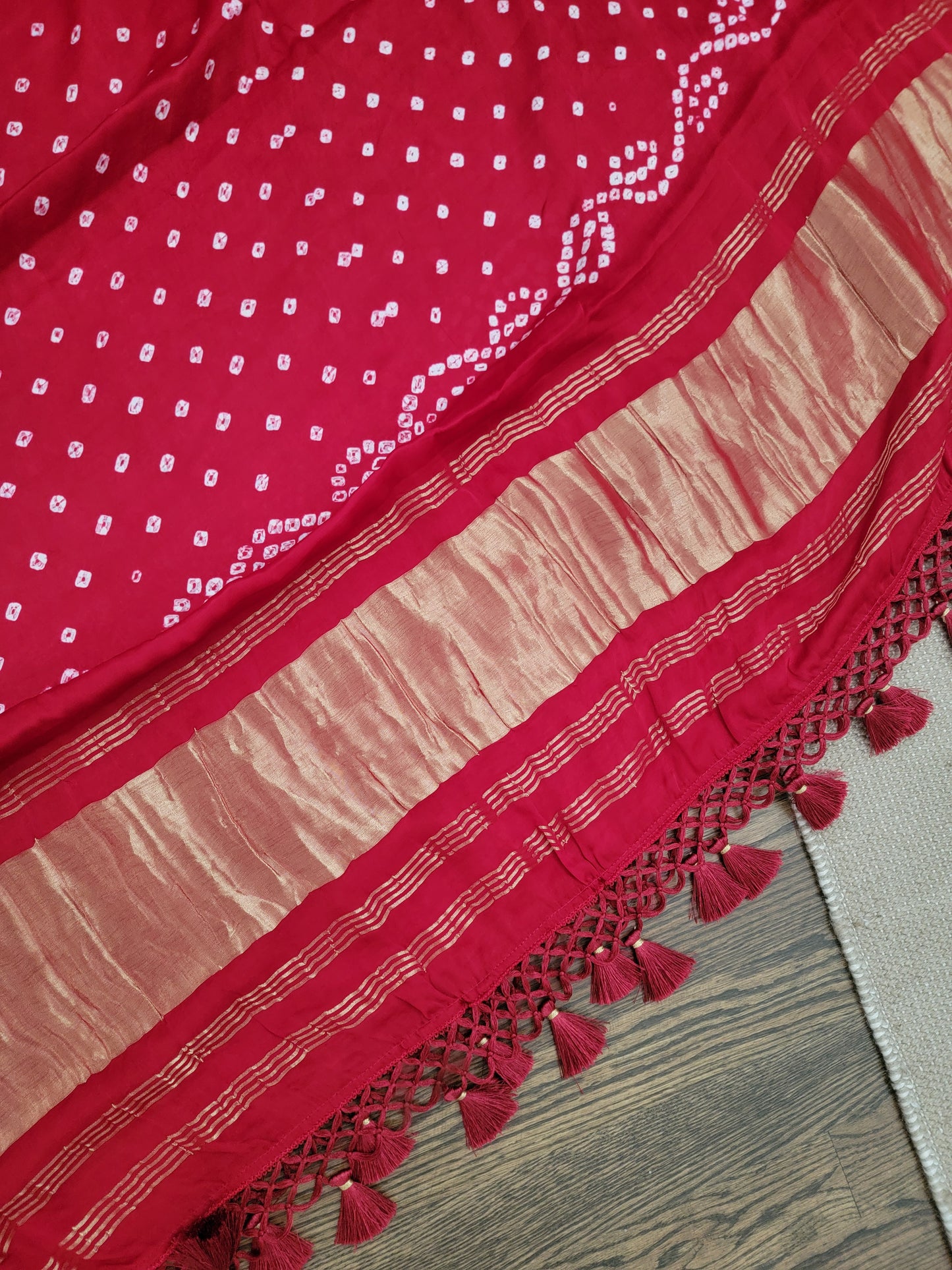 Bandhej Dupatta on Gaji Silk