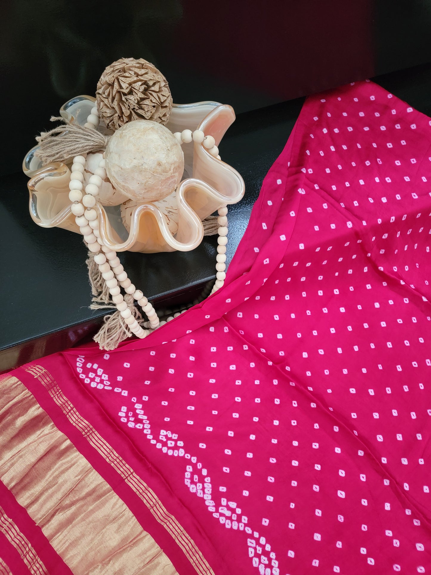 Bandhej Dupatta on Gaji Silk