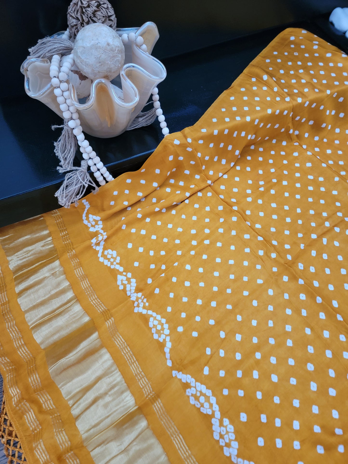 Bandhej Dupatta on Gaji Silk