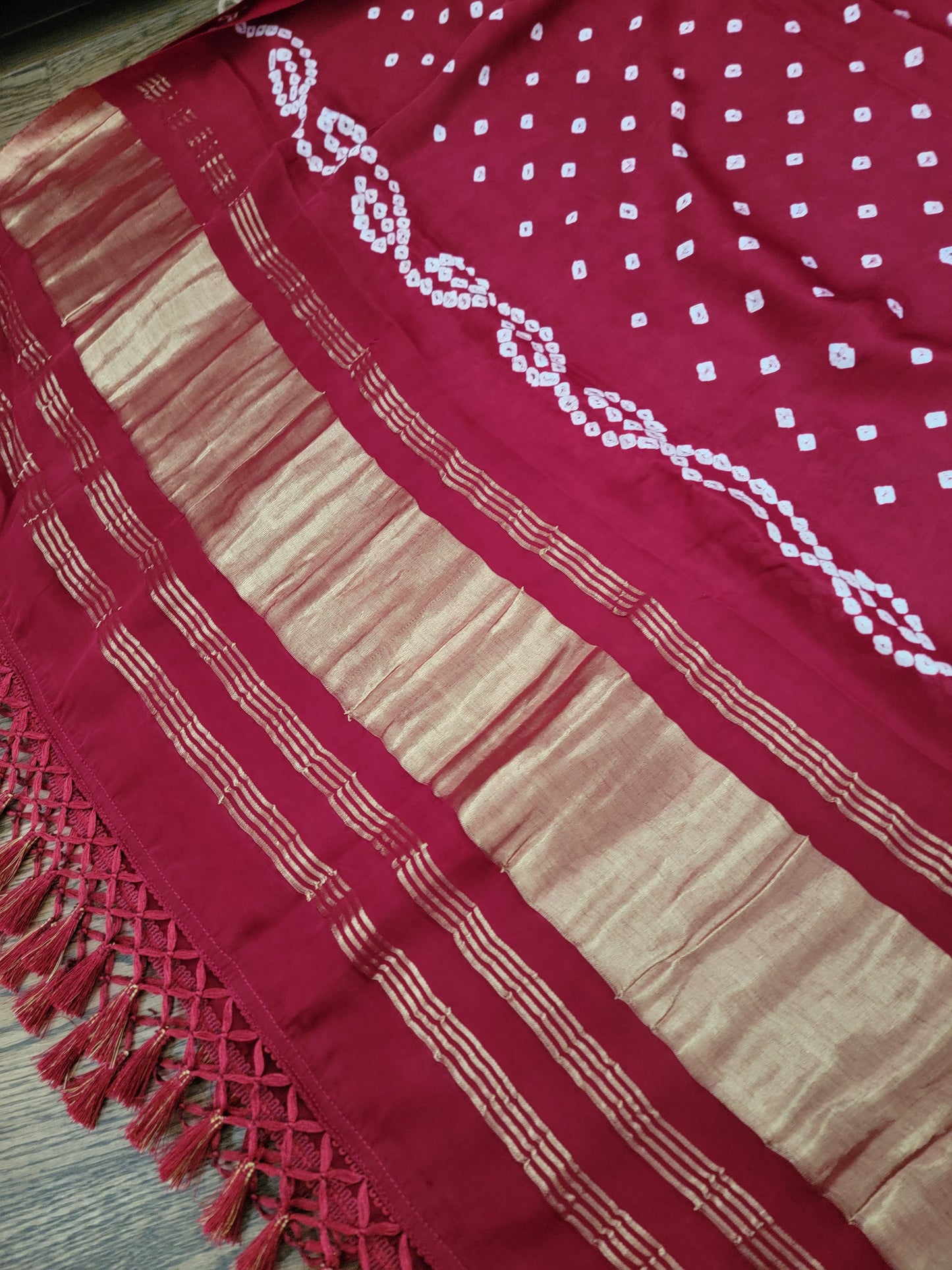 Bandhej Dupatta on Gaji Silk