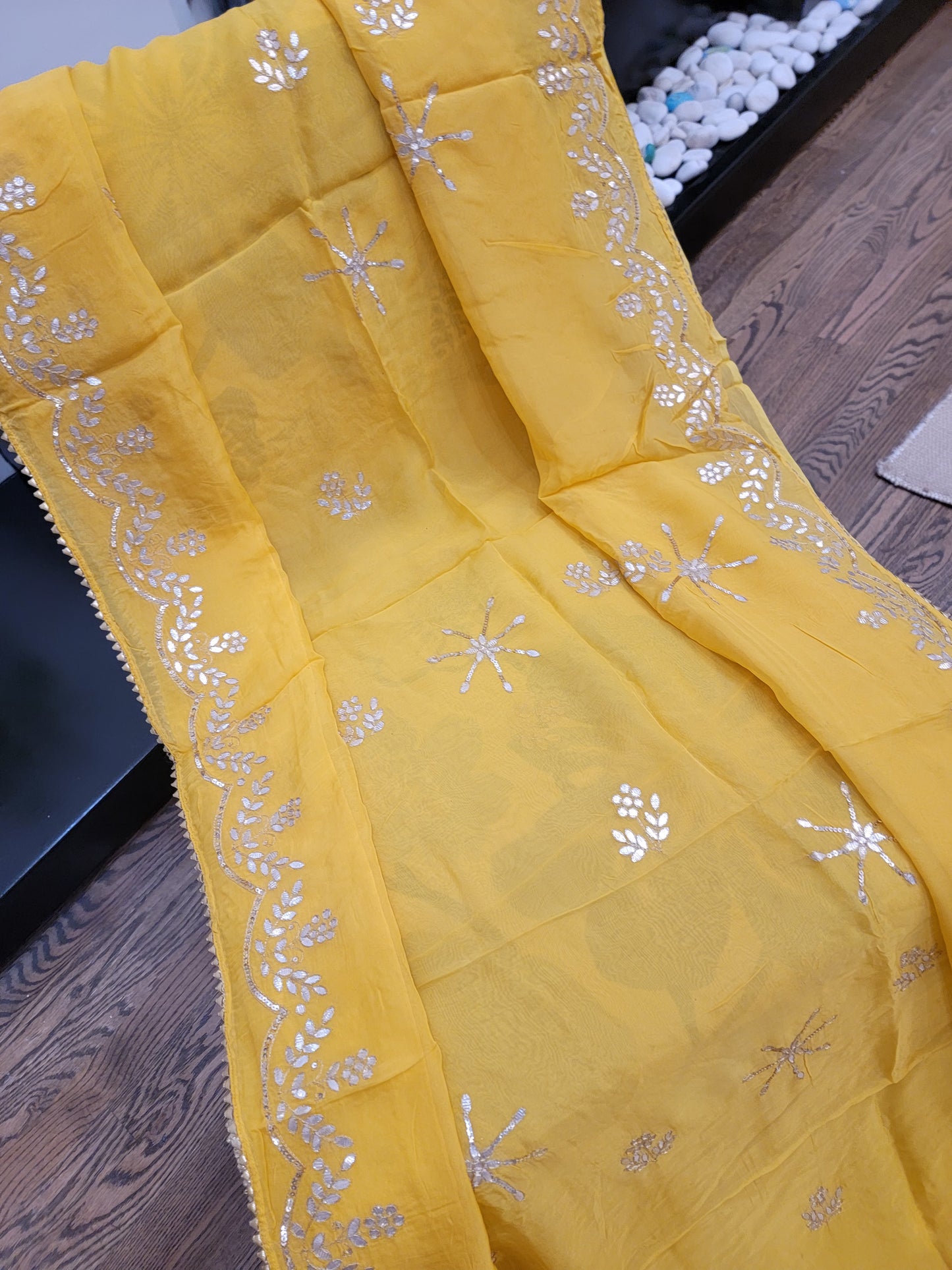 Hand crafted Gotapatti on Oaganza Silk