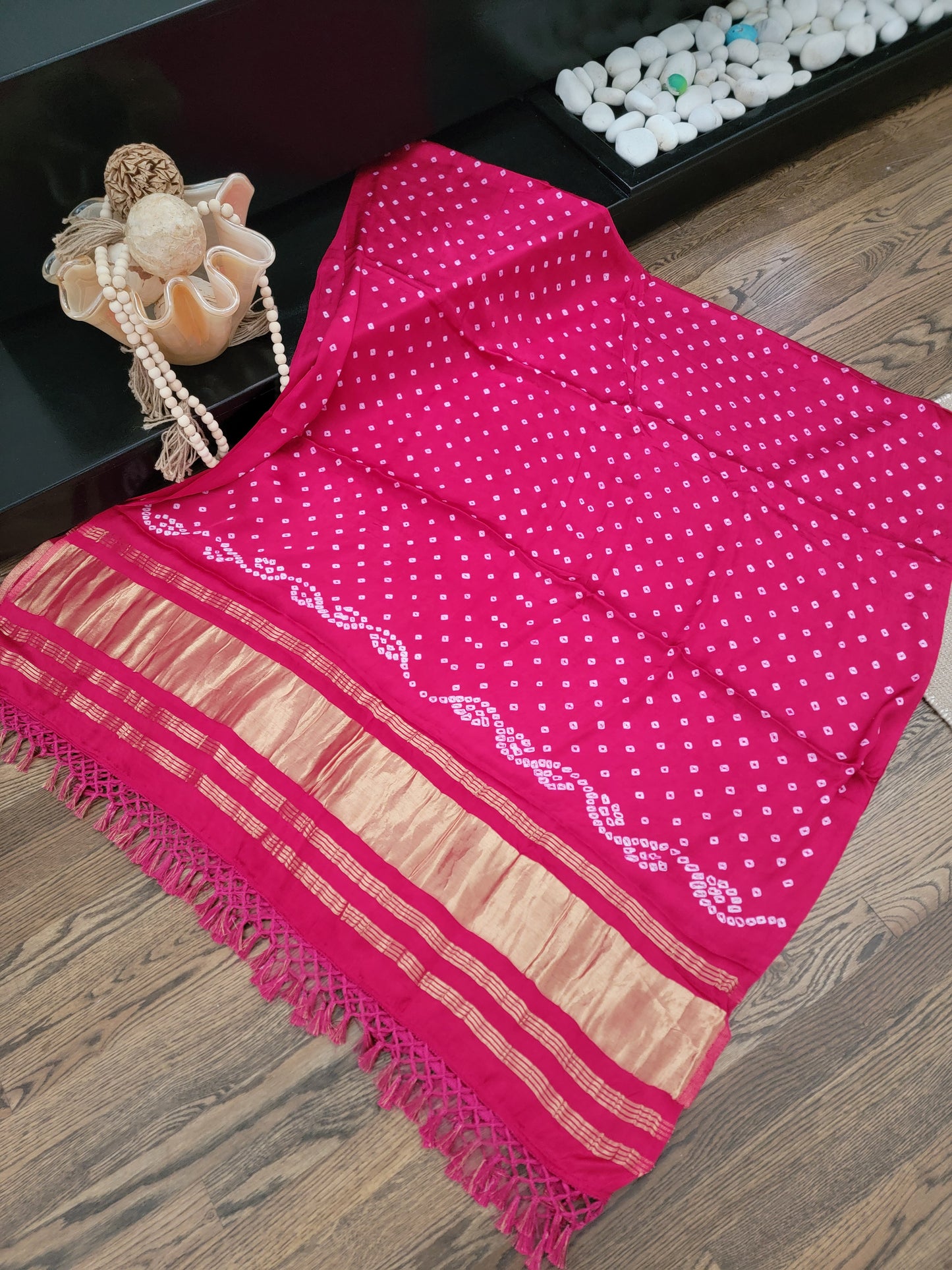 Bandhej Dupatta on Gaji Silk