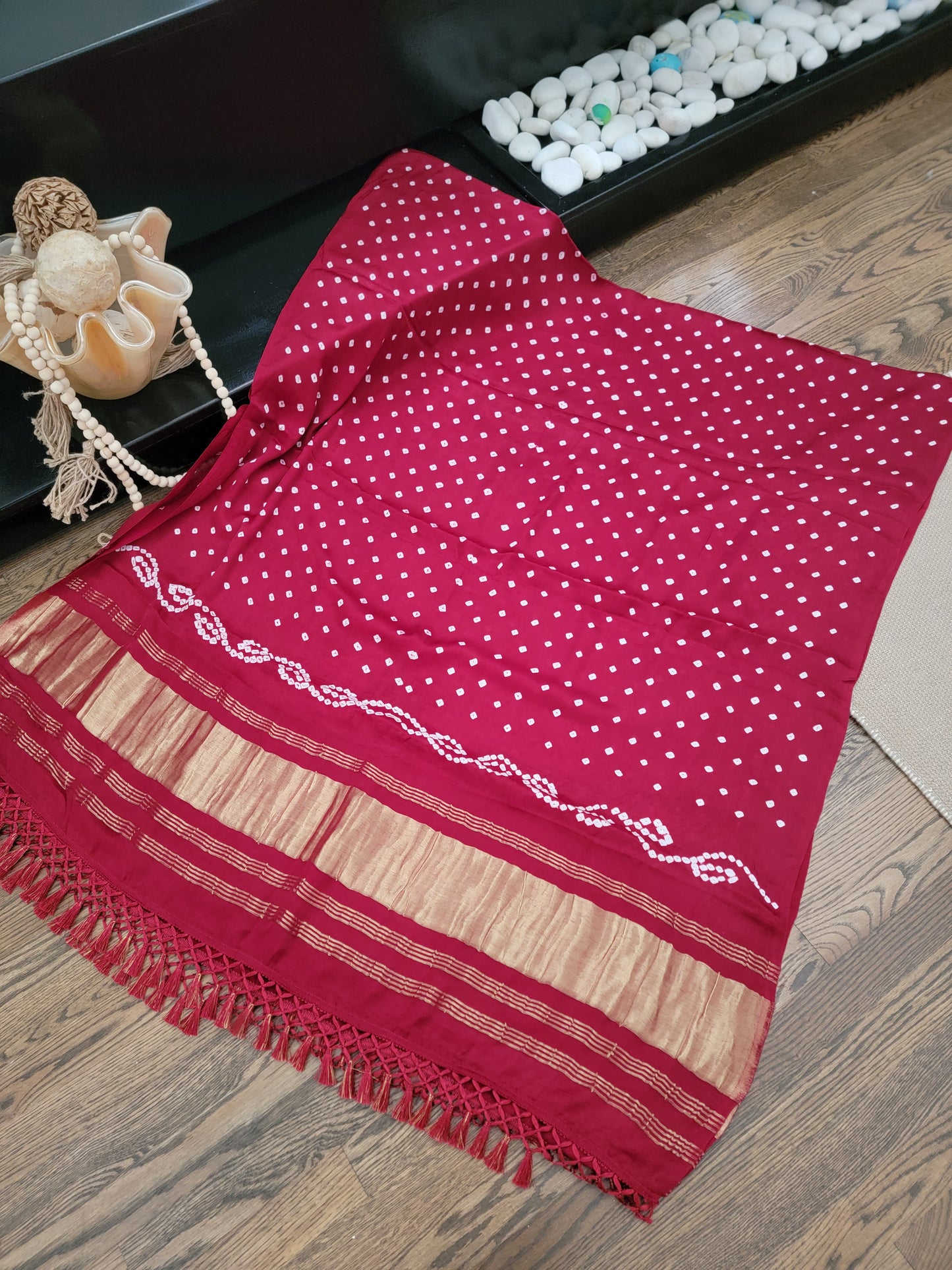 Bandhej Dupatta on Gaji Silk