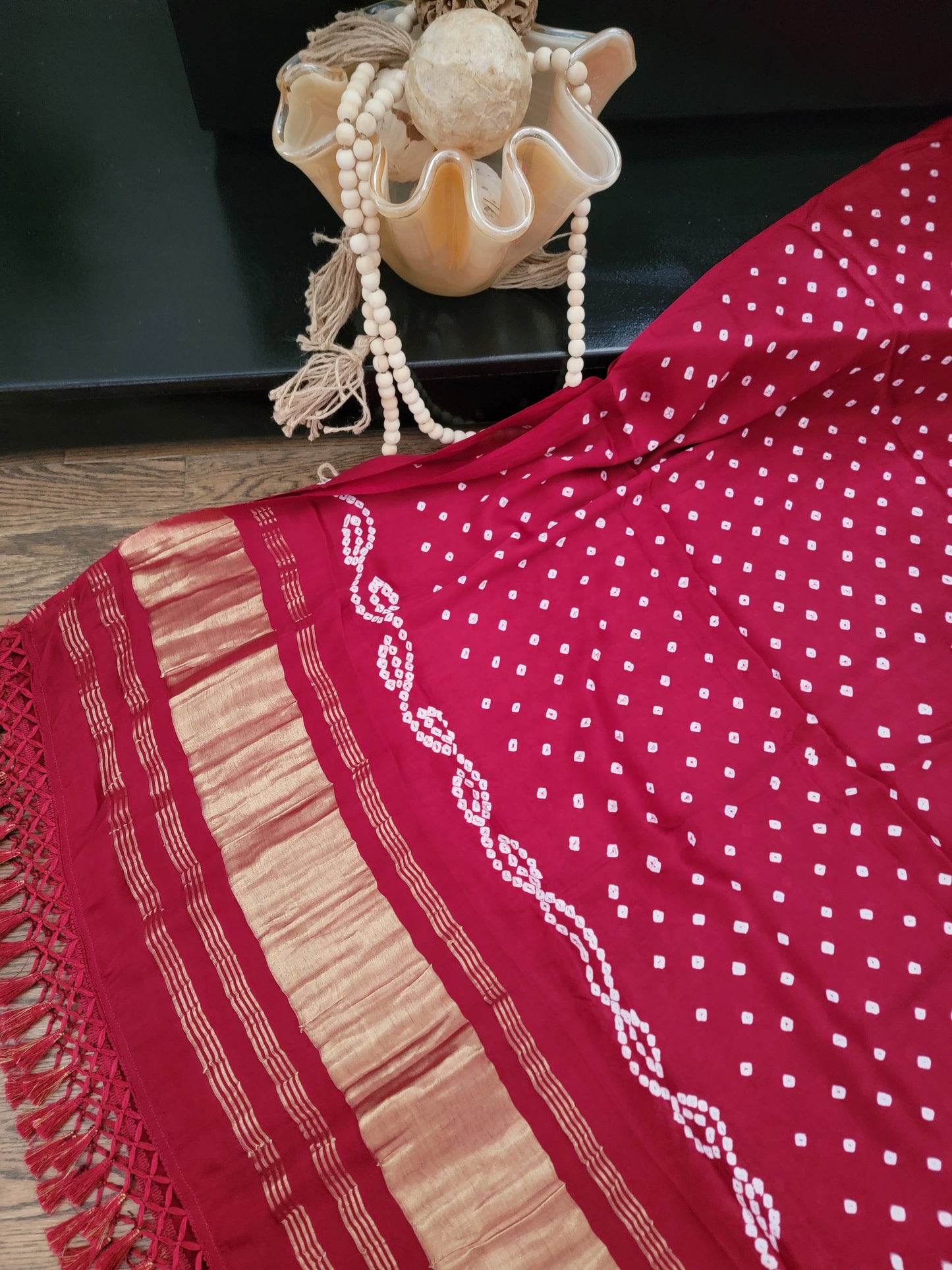 Bandhej Dupatta on Gaji Silk