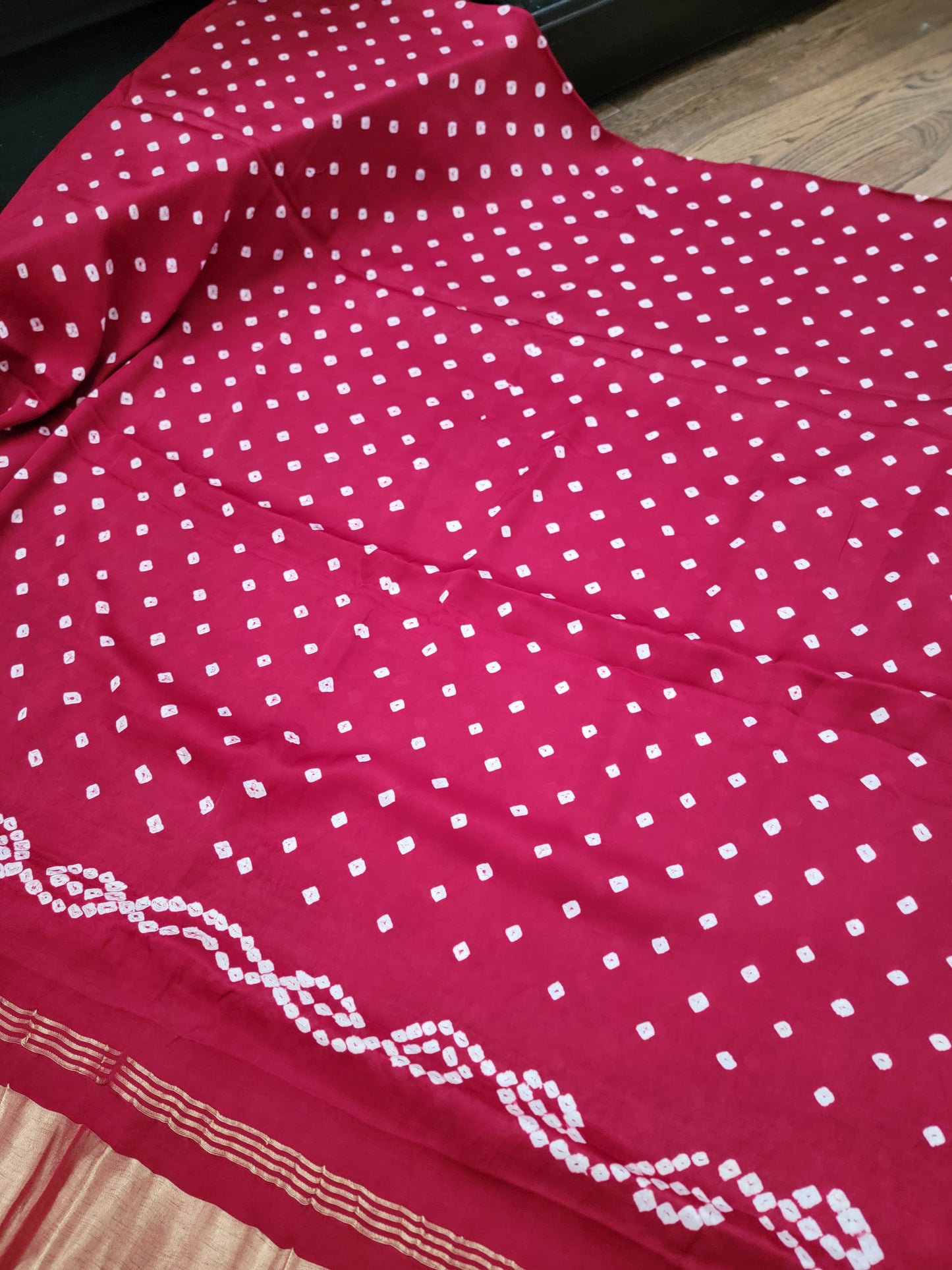 Bandhej Dupatta on Gaji Silk