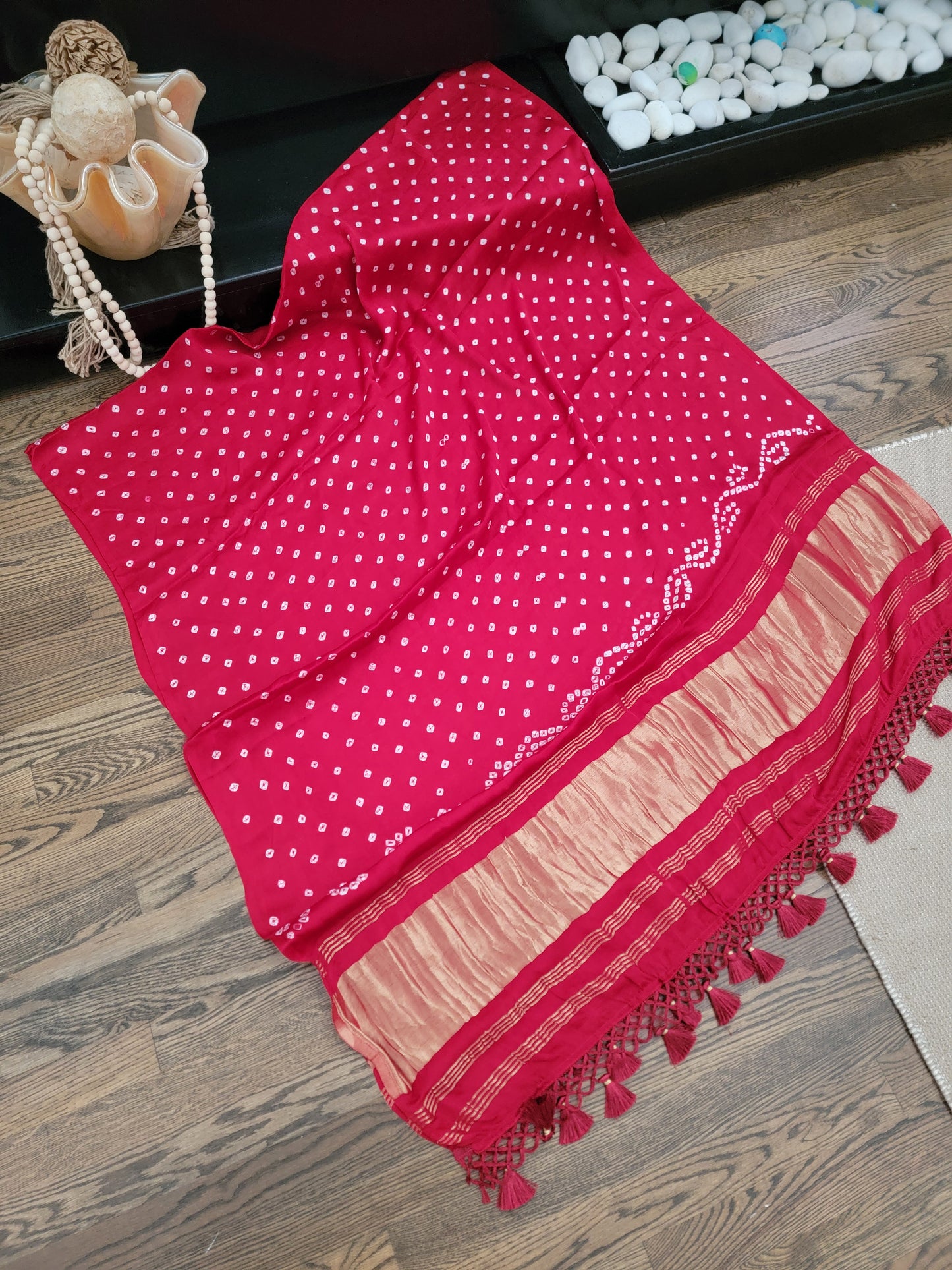 Bandhej Dupatta on Gaji Silk