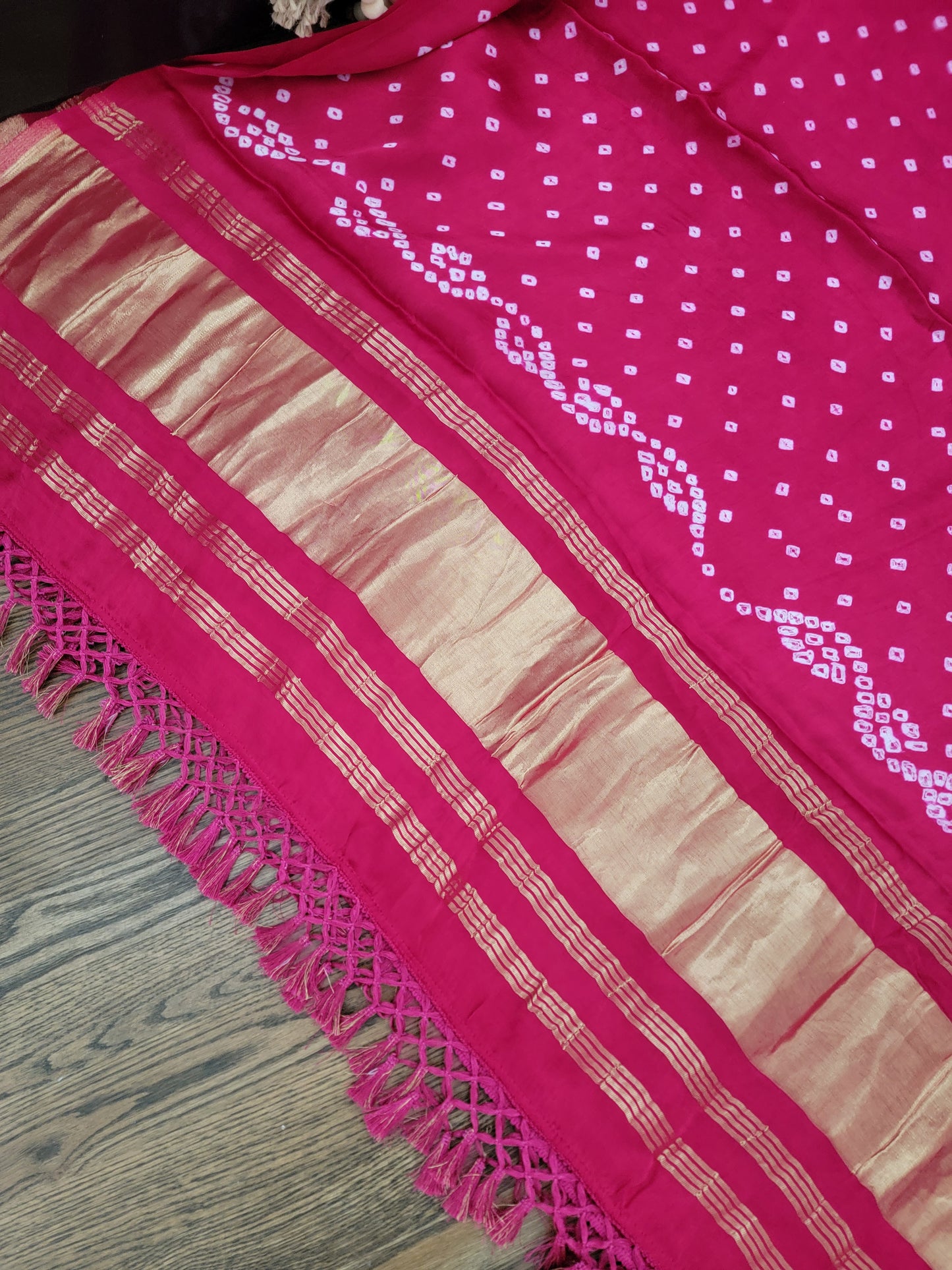 Bandhej Dupatta on Gaji Silk